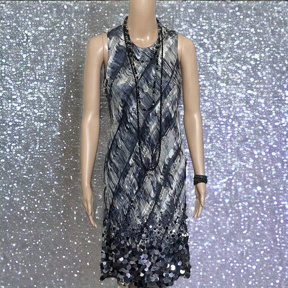 Carmen Marc Valvo Glitzy Party Dress -Wedding Guest Wow -Cocktail Party -Size 8 - Picture 2 of 16